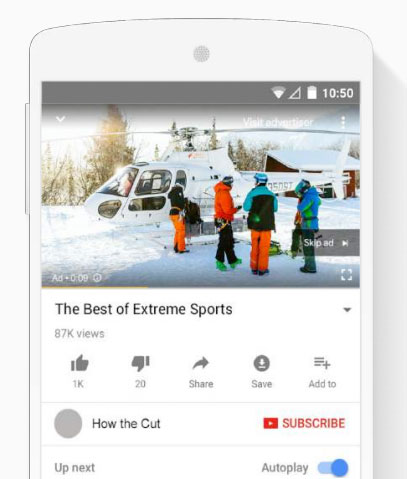 YouTube Skippable Preroll Ads